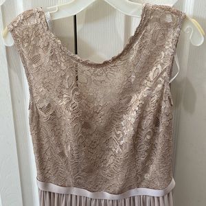 David’s Bridal Bridesmaids Dress in Metallic Gold. Picture added from website.